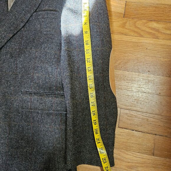 Mens Evan Picone 100% wool check print colligate preppy professor academia patch - Picture 16 of 16